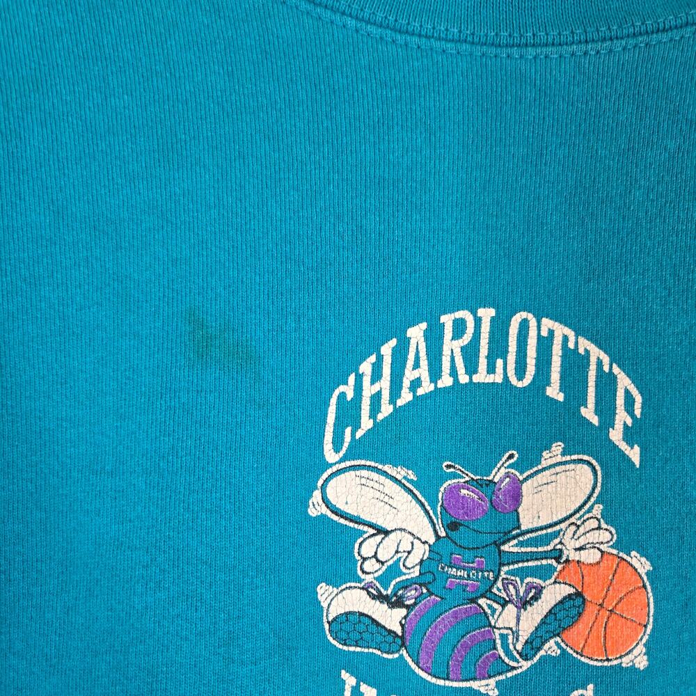 VTG Charlotte Hornets Basketball Sweatshirt Mens Large Logo Athletic 0826 - Picture 4 of 12